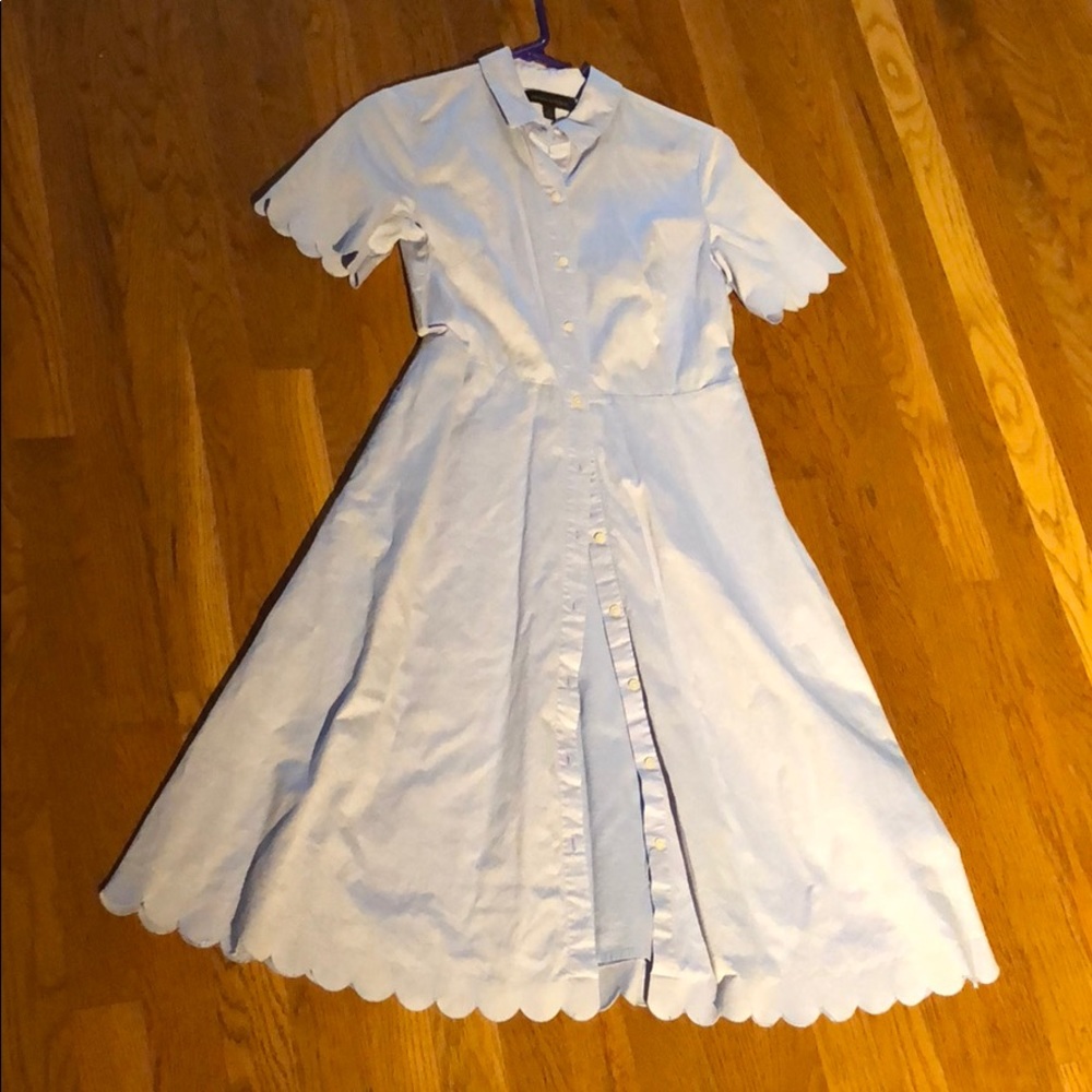 Retro scallop hemmed dress